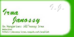 irma janossy business card